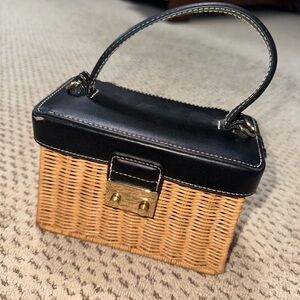 Black and Tan Woven Handbag